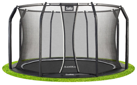 13ft Salta Black Royal Baseground Round Trampoline with Enclosure