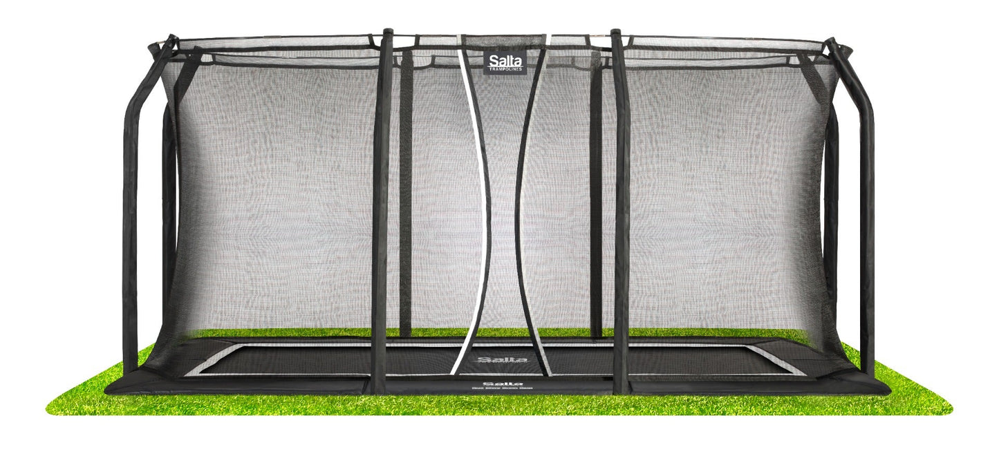 13ft x 8ft Salta Black Royal Baseground Rectangular Trampoline with Enclosure