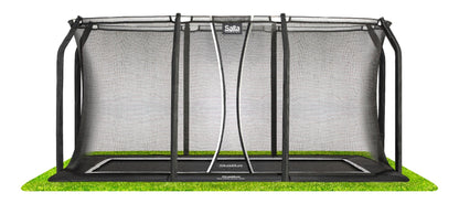 13ft x 8ft Salta Black Royal Baseground Rectangular Trampoline with Enclosure