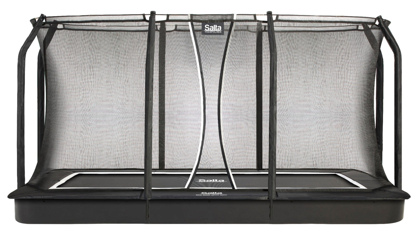 10ft x 7ft Salta Black Royal Baseground Rectangular Trampoline with Enclosure