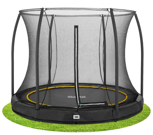 10ft Salta Black Comfort Edition InGround Round Trampoline with Enclosure