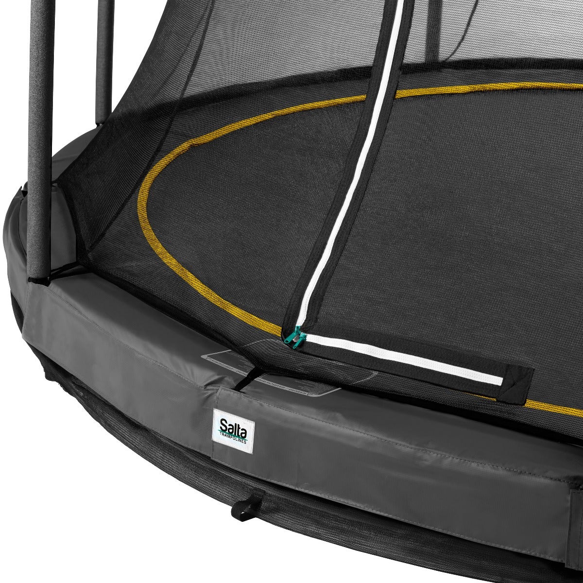 12ft Salta Black Comfort Edition InGround Round Trampoline with Enclosure
