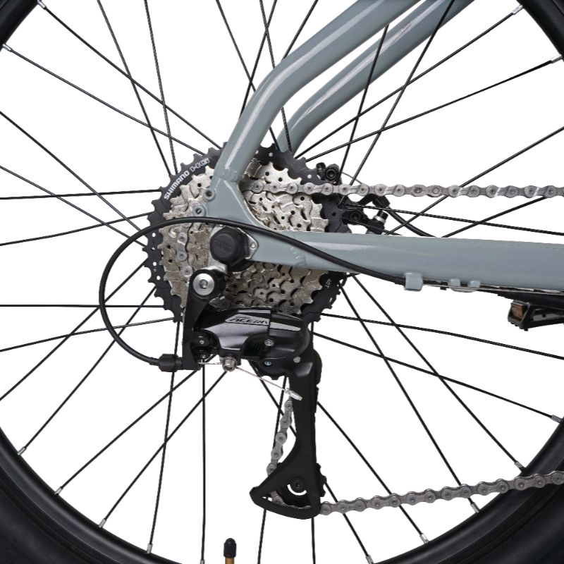 Claud Butler Ridge 1.0 cassette and derailleur Close-up on a white background
