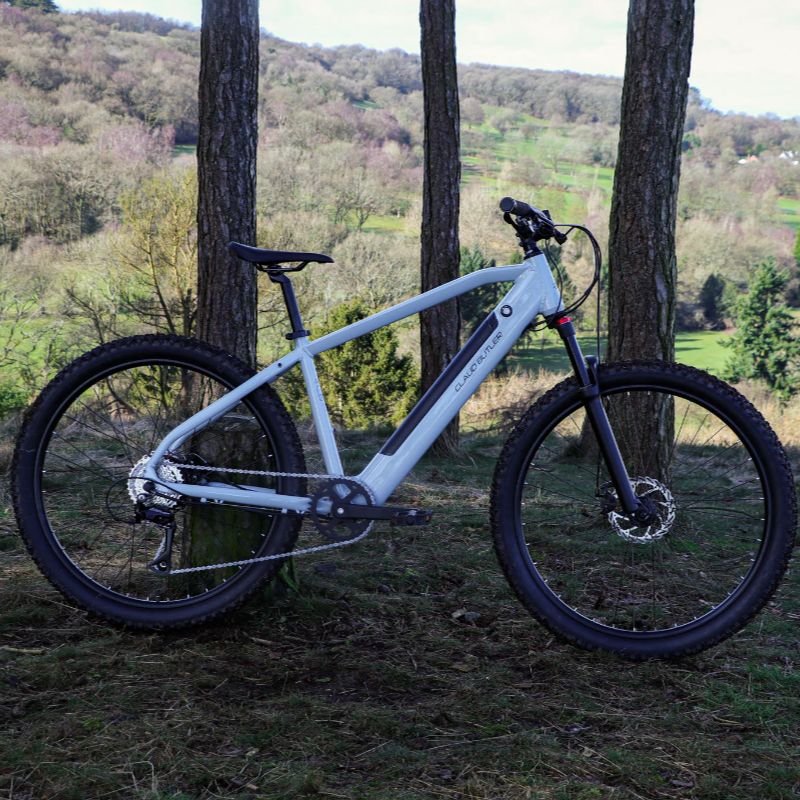 Claud Butler Ridge 1.0 lifestyle leaning against a tree in a forested area