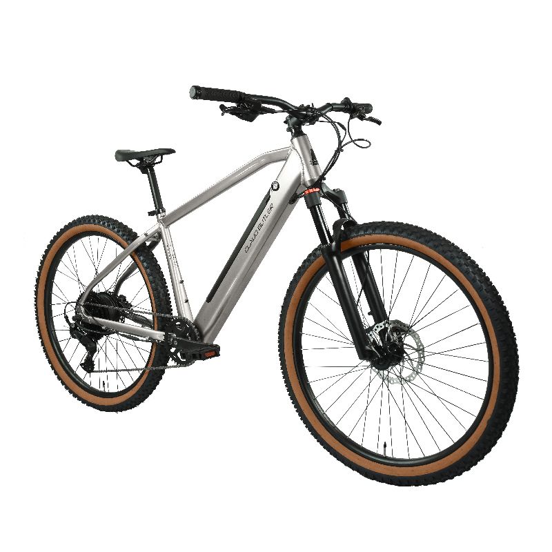Claud Butler Ridge 2.0 side view with a silver frame and black components on a white background