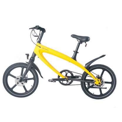 Cruzaa City e-bike solarbeam yellow with black frame and components on a white background