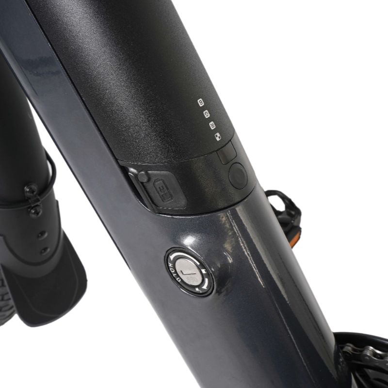 Dawes Scenic Crossbar ebike integrated battery lock Close-up on a white background