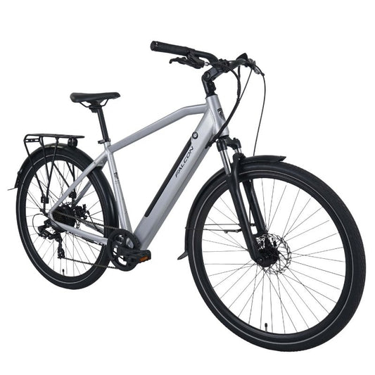 Falcon Horizon Cross Bar Hybrid e-bike angled view on a white background