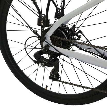Falcon Liberty Hybrid rear derailleur and cassette Close-up on a white background