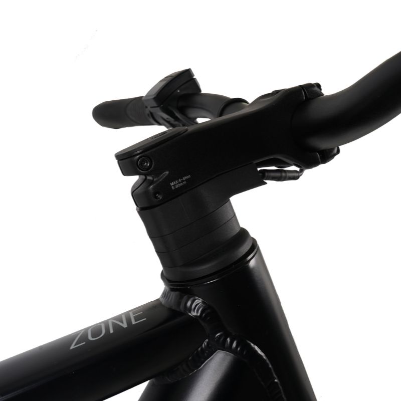 Falcon Zone Hybrid e-bike handlebar Close-up with 'Zone' branding on a white background