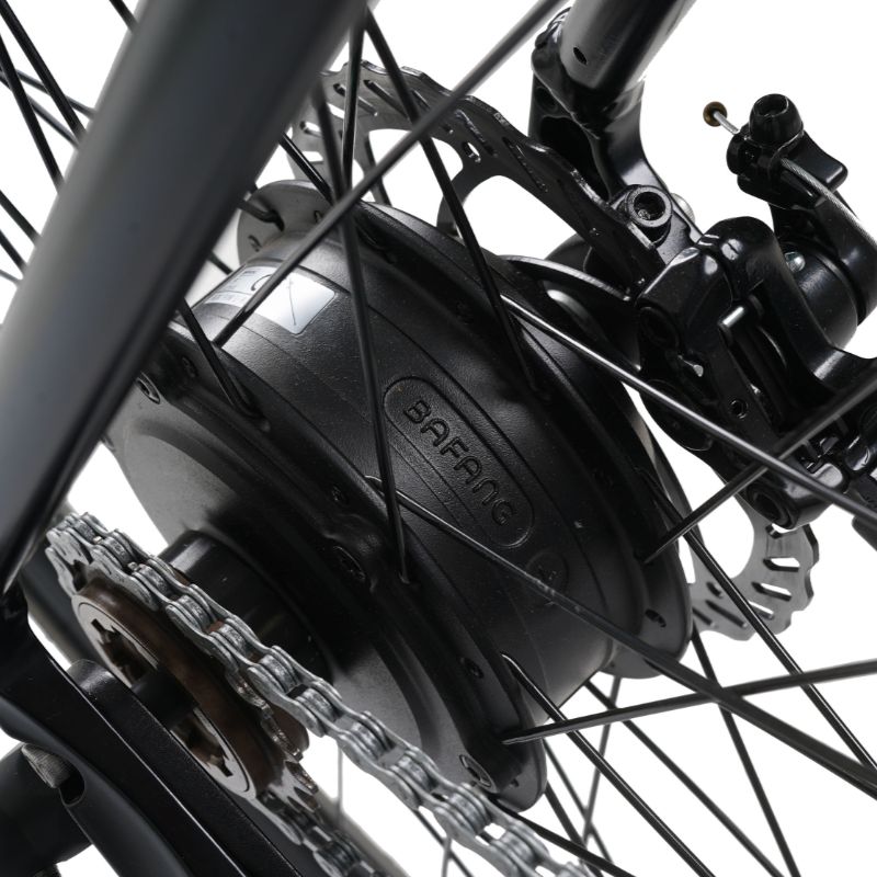 Falcon Zone Hybrid e-bike rear hub motor Close-up on a white background