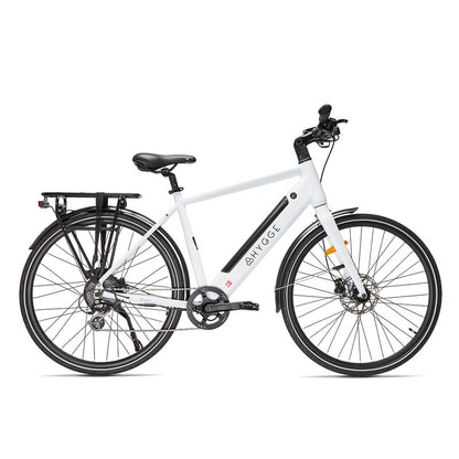 Hygge Losso White electric bike with 'Hygge' branding on a white background