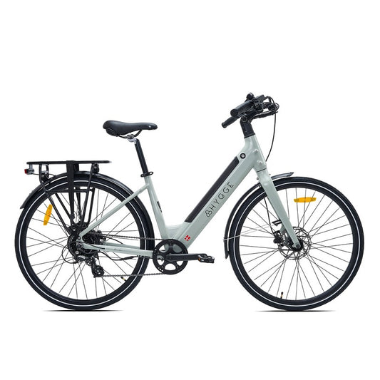 Hygge Nivo grey electric bicycle on a white background