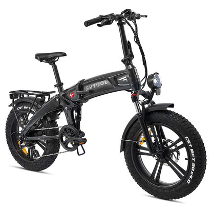 Hygge Soro Black folding electric bike on a white background