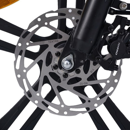 Hygge Soro Close-up disc brake system with Tektro branding on a white background