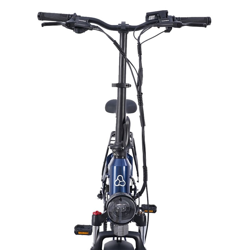 Hygge Soro Blue electric bike on a white background, front full shot
