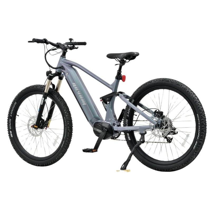Revom M1 eMTB grey electric bicycle on a white background