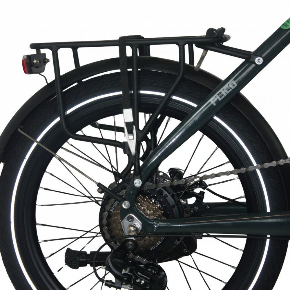 Roxform-Plico-folding-ebike-cassette-and-derailleur Close-up on a white background