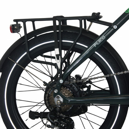 Roxform-Plico-folding-ebike-cassette-and-derailleur Close-up on a white background