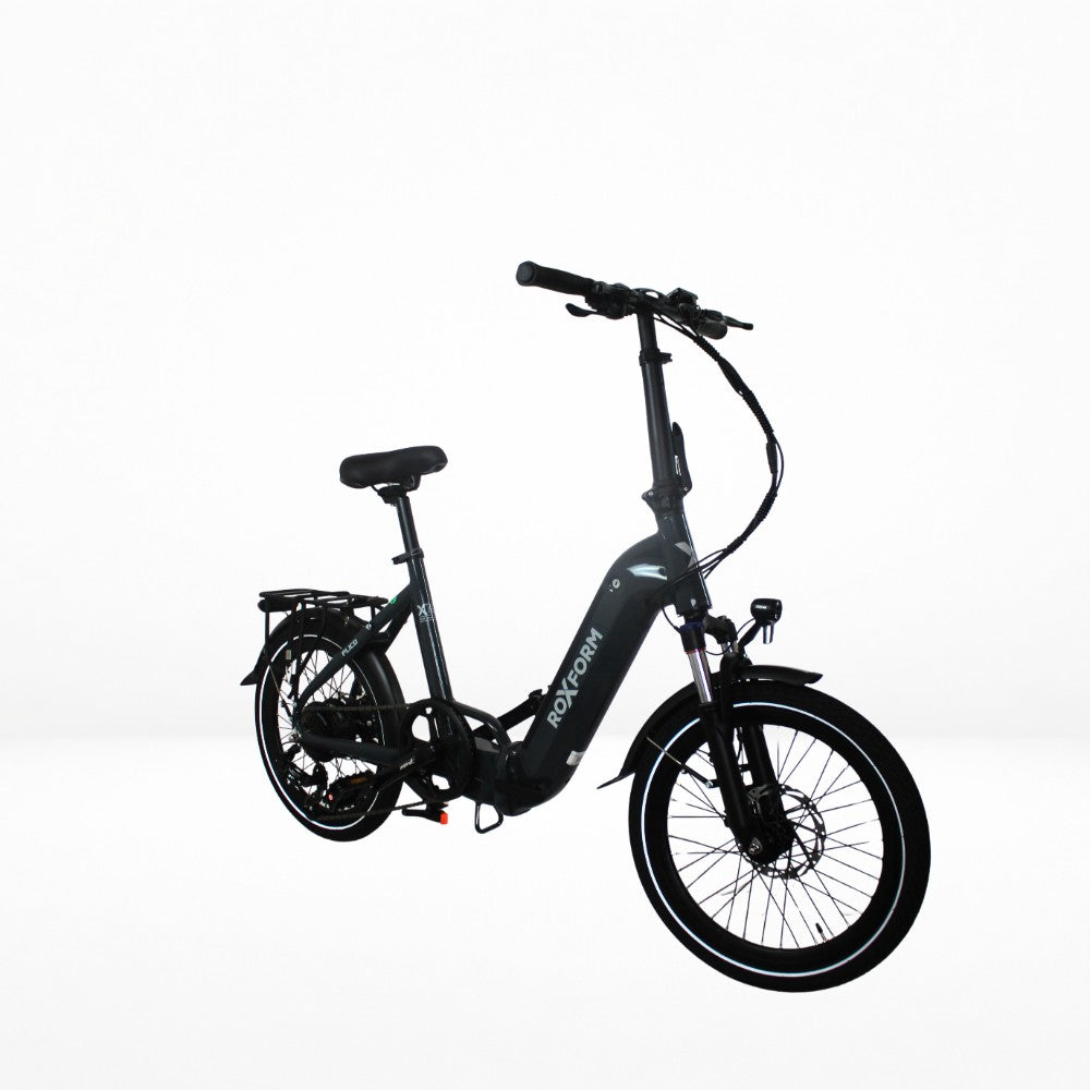 Roxform Plico folding ebike grey angled on a white background