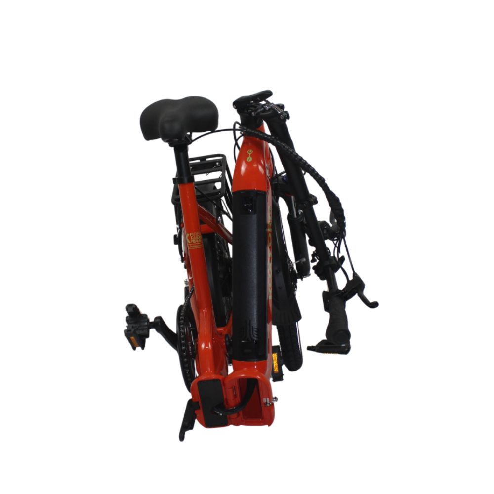 Roxform Plico folding ebike red folded front on a white background