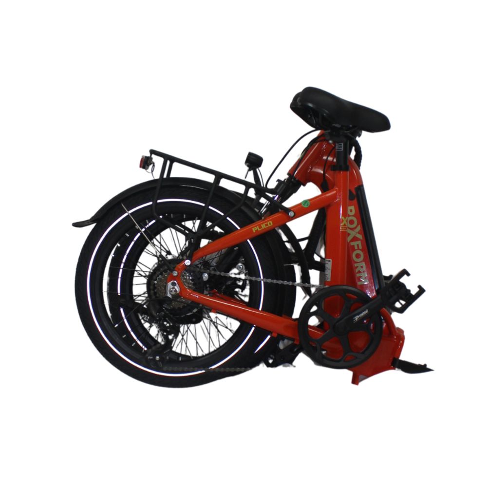 Roxform Plico folding ebike red folded side on a white background