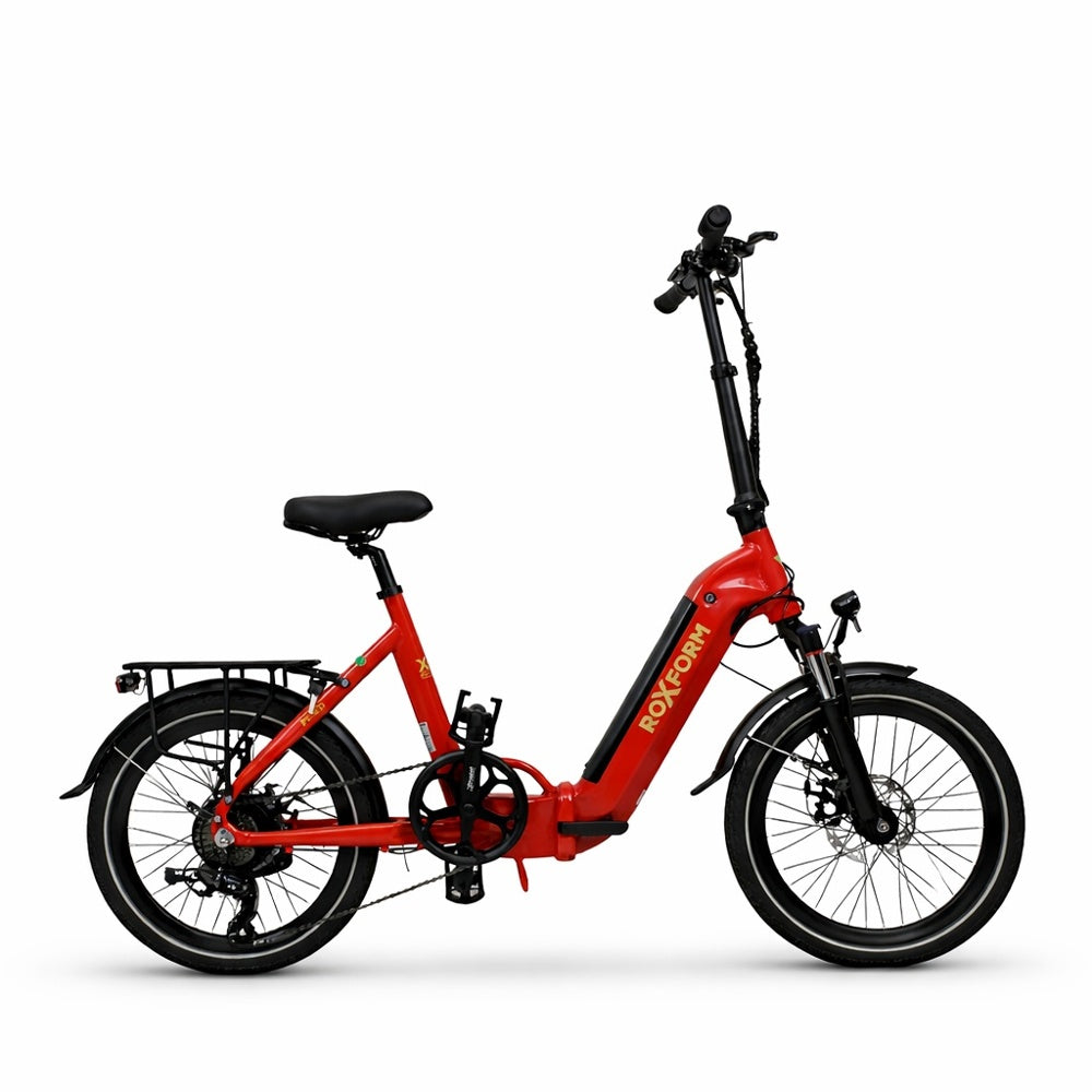 Roxform Plico folding ebike red side view on a white background