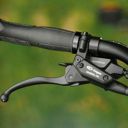 Roxform Porto_S_brake_lever Close-up with a blurred green background