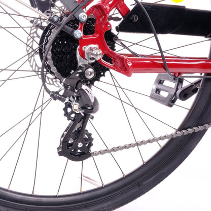 Roxform_Stride_S_e-bike_Close-up of rear wheel and gear system on a white background