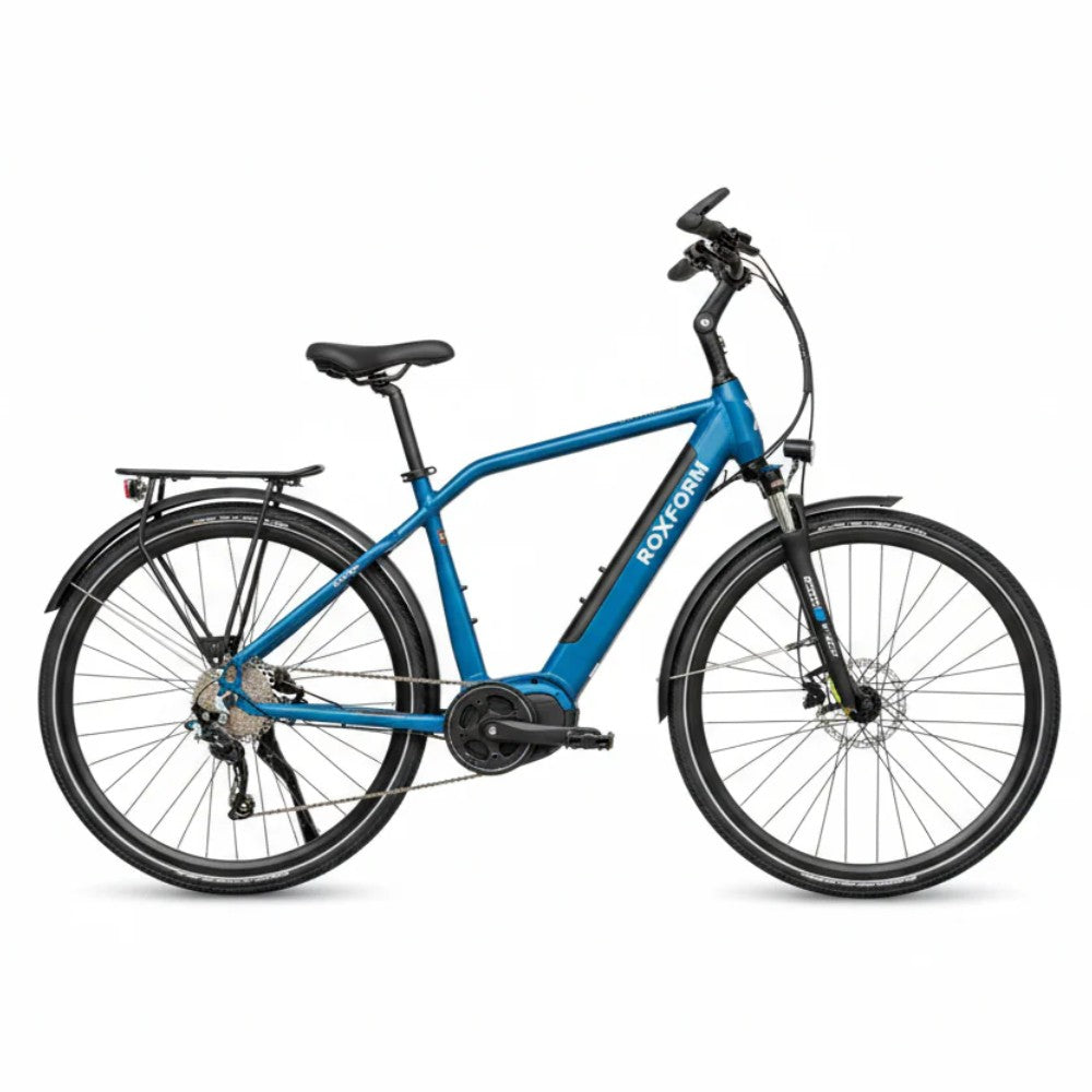 Roxform Valor L e-bike blue side view on a white background
