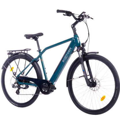 Roxform Valor S e-bike green teal angled on a white background