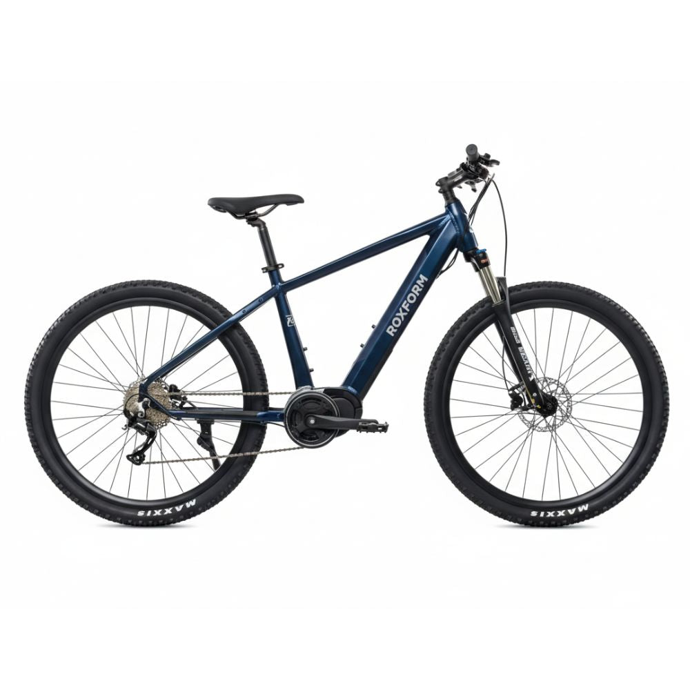 Roxform_Venturis_eMTB_dark_blue_side_view on a white background
