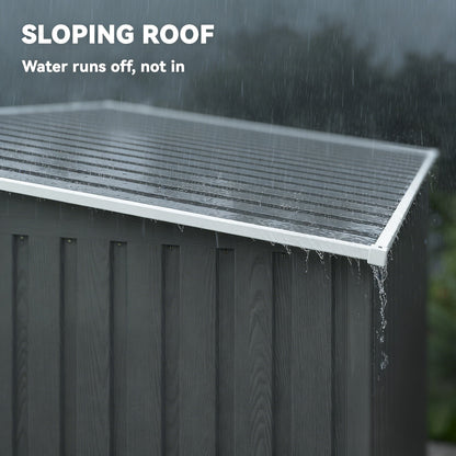 Outsunny 7 x 5ft Galvanised Metal Shed, with Sliding Door - Light Grey