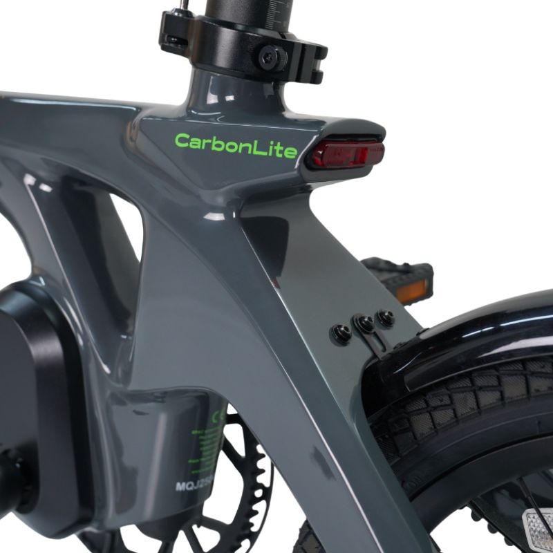 e-go CarbonLite3S branding close-up on a white background