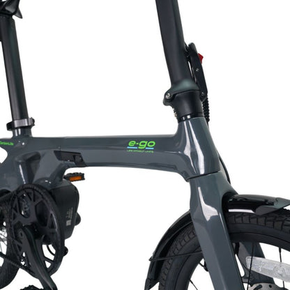 e-go CarbonLite3S carbon fibre frame with 'e-go' branding on a white background