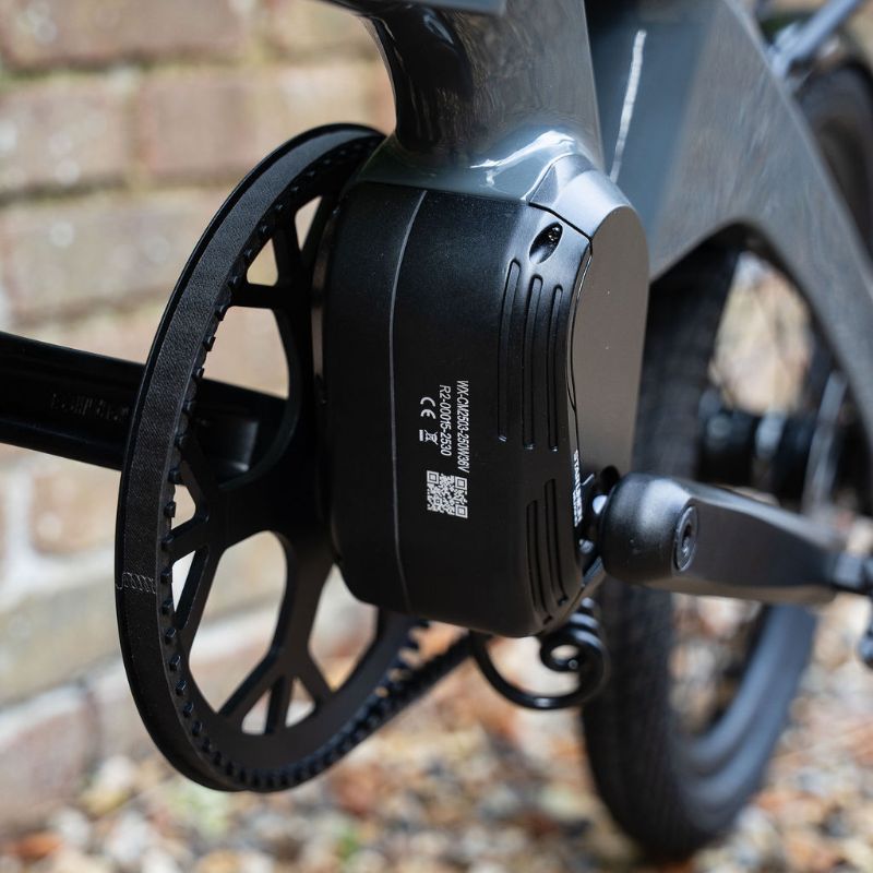e-go CarbonLite3S mid-drive motor with a blurred background